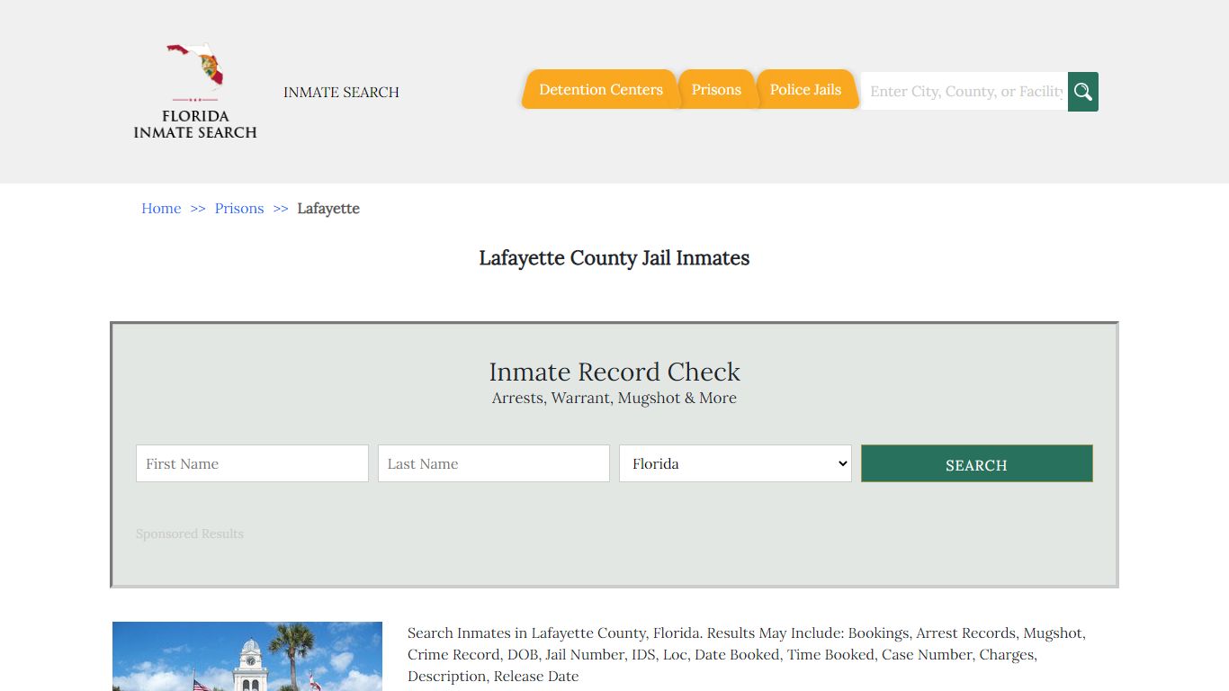 Lafayette County Jail Inmates | Florida Inmate Search