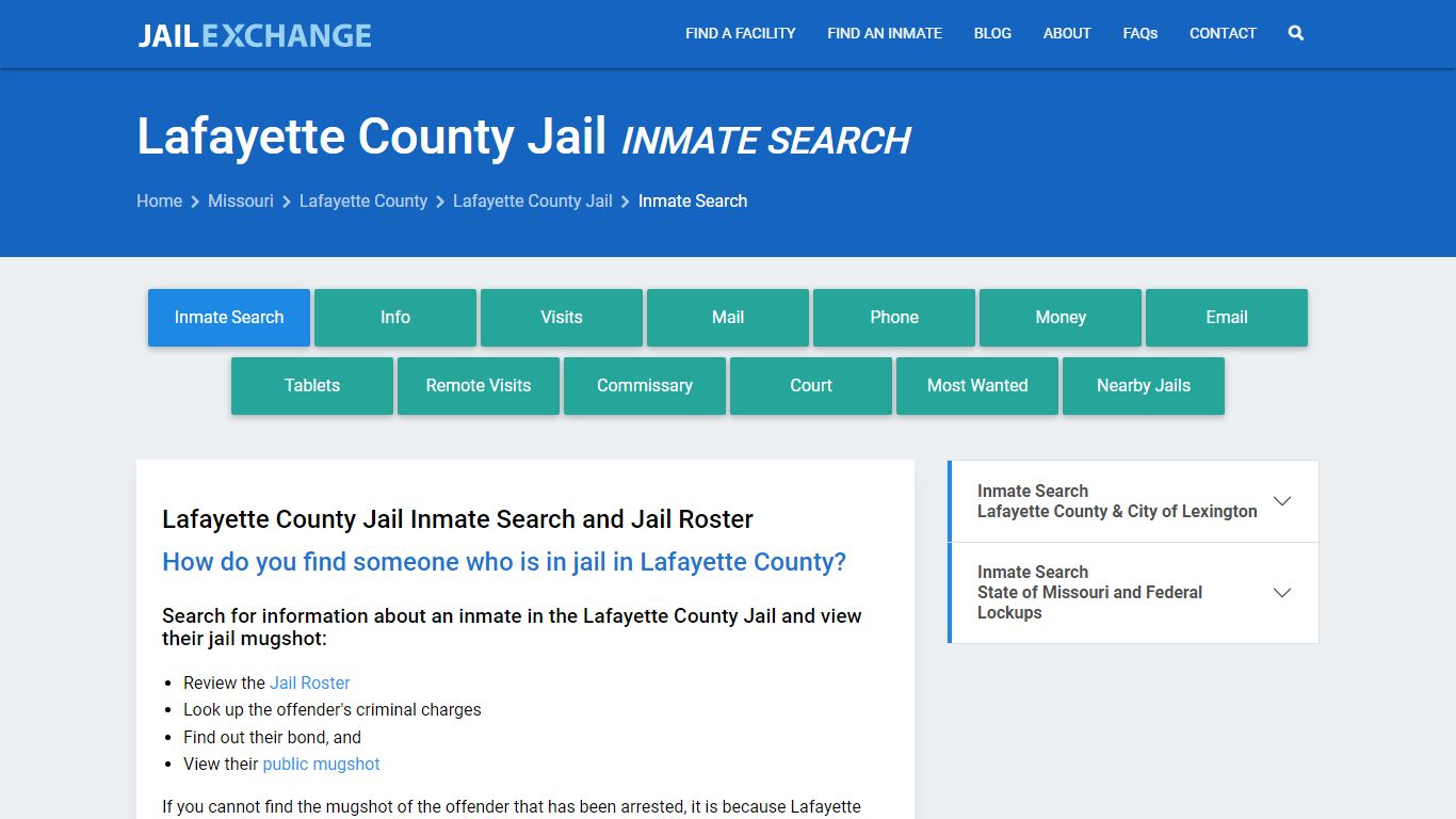 Inmate Search: Roster & Mugshots - Lafayette County Jail, MO
